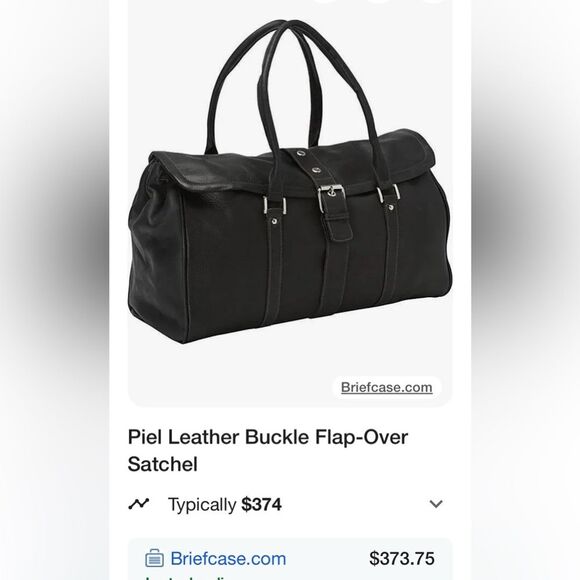 Piel Leather Chocolate Buckle Flap-Over Satchel NWT Currently Selling for $291 - Picture 9 of 9